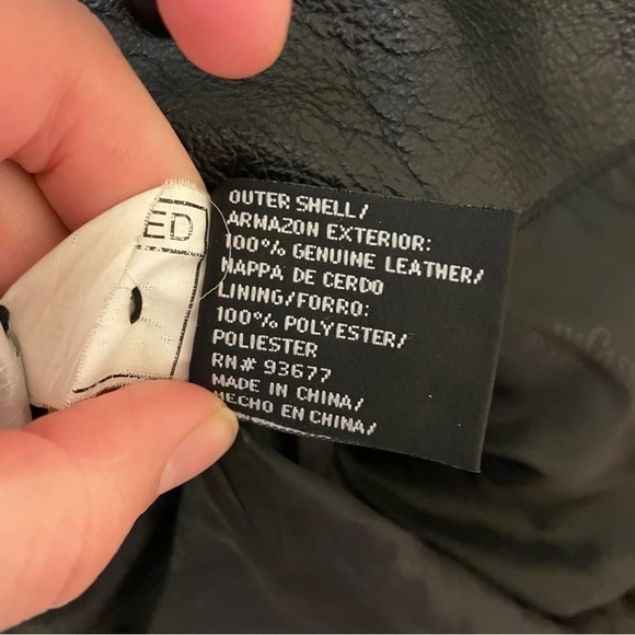 East 5th Genuine Leather Button Front Moto Jacket - Picture 3 of 7